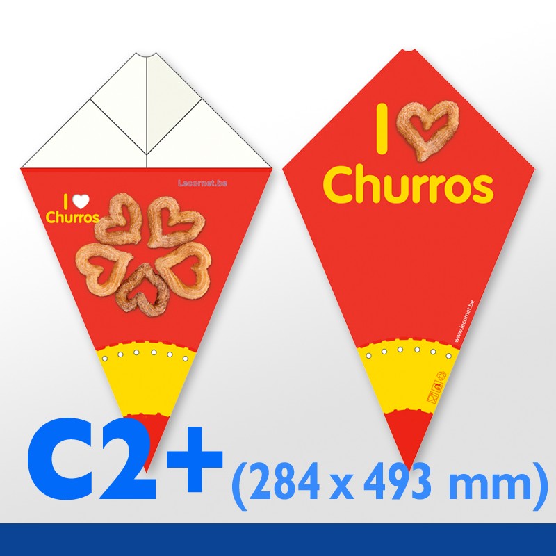 Cornet de Churros C2+ proposé par l'imprimerie vvprintshop en ligne à  bruxelles.